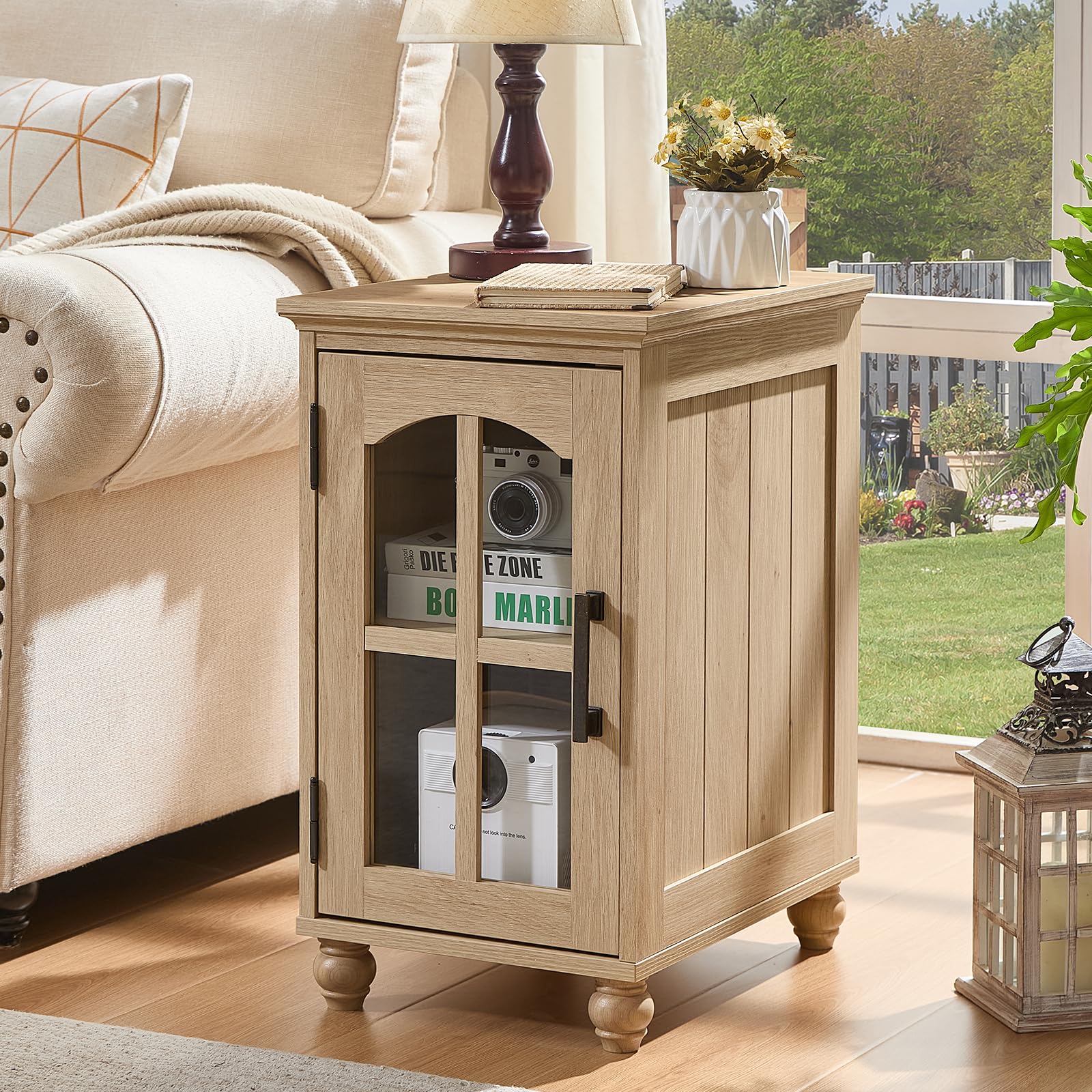 RWYHG Narrow Side Table with Charging Station