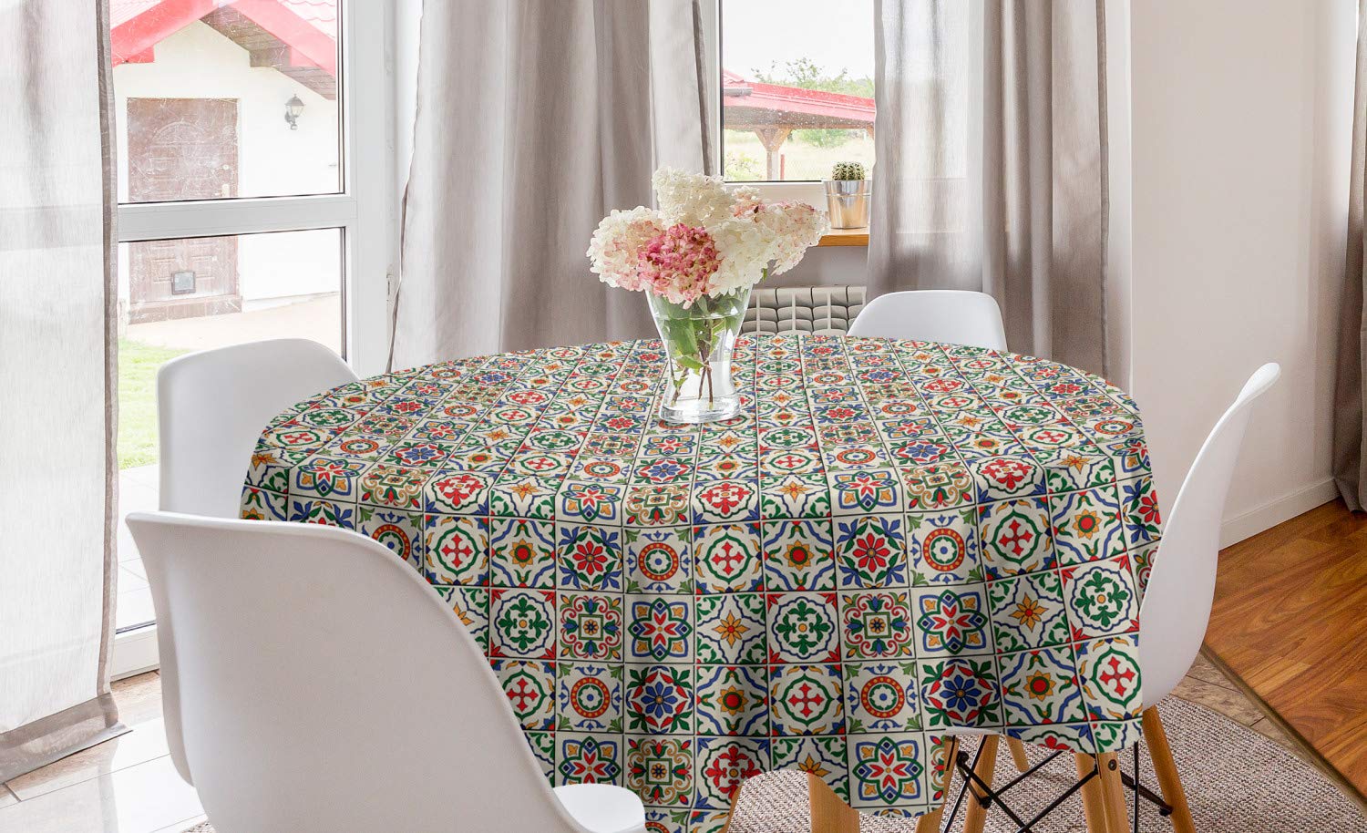 ABAKUHAUS Natale Tovaglia, Branch Berry, Rettangolare per Sala da Pranzo e Cucina, 140 x 240 cm, Verde Tortora