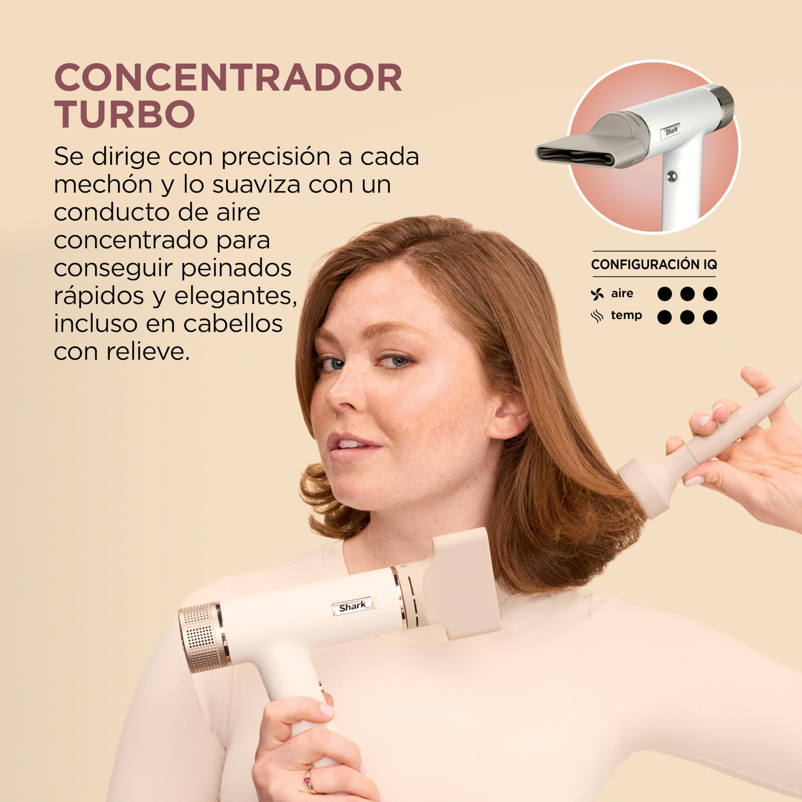 Shark SpeedStyle Secador de pelo y Rapid Gloss Finisher con bolsa de viaje, 5 moldeadores, para todo tipo de cabellos, secado rápido, sin dañar el cabello, ajustes automáticos, en blanco seda, HD352EU