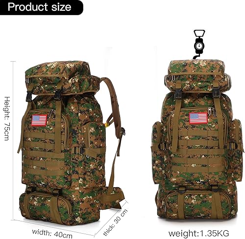 Miniatura 6 de Mochila de senderismo de 70 l para hombres impermeable militar camping mochila viaje mochila