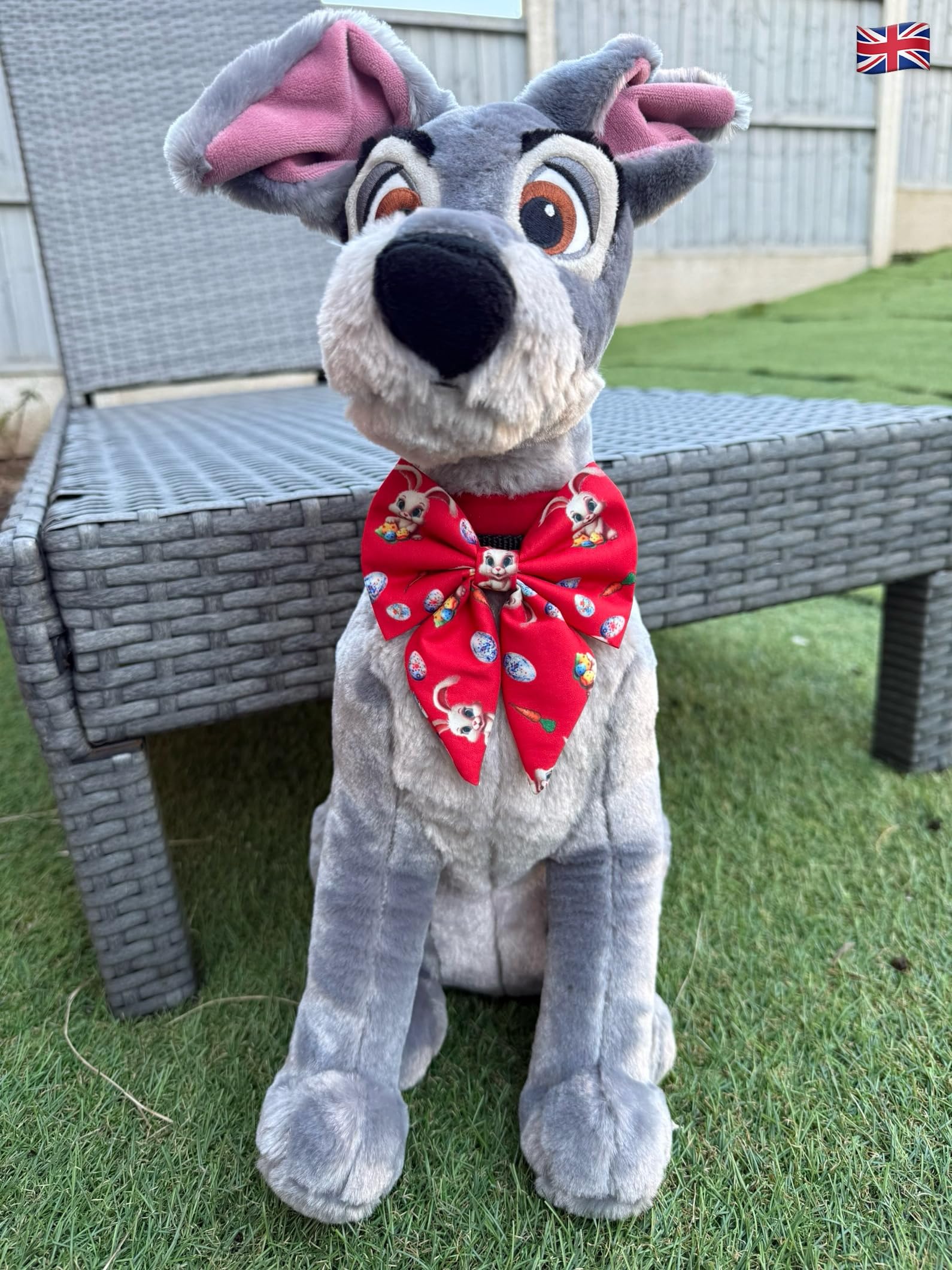 New Dogs Bow Tie Bowtie Sailor Easter Rabbit EGGS carrots RED Elastic Band ACCESSORY UK (Rabbit 4 Large), pink - Image 2