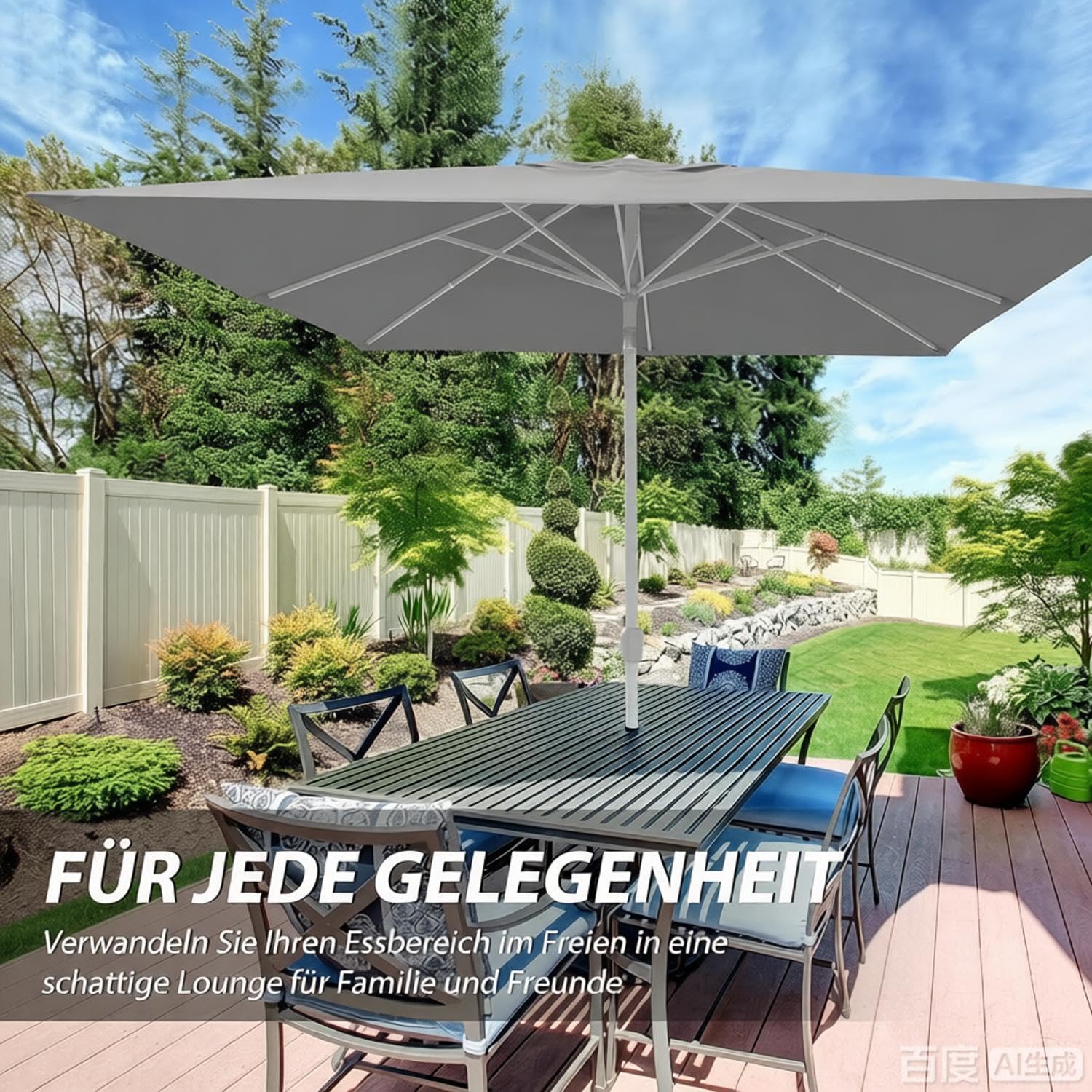 Générique Toile de Remplacement Parasol Carré 8 Baleines Tissu Résistant à la Décoloration et Imperméable