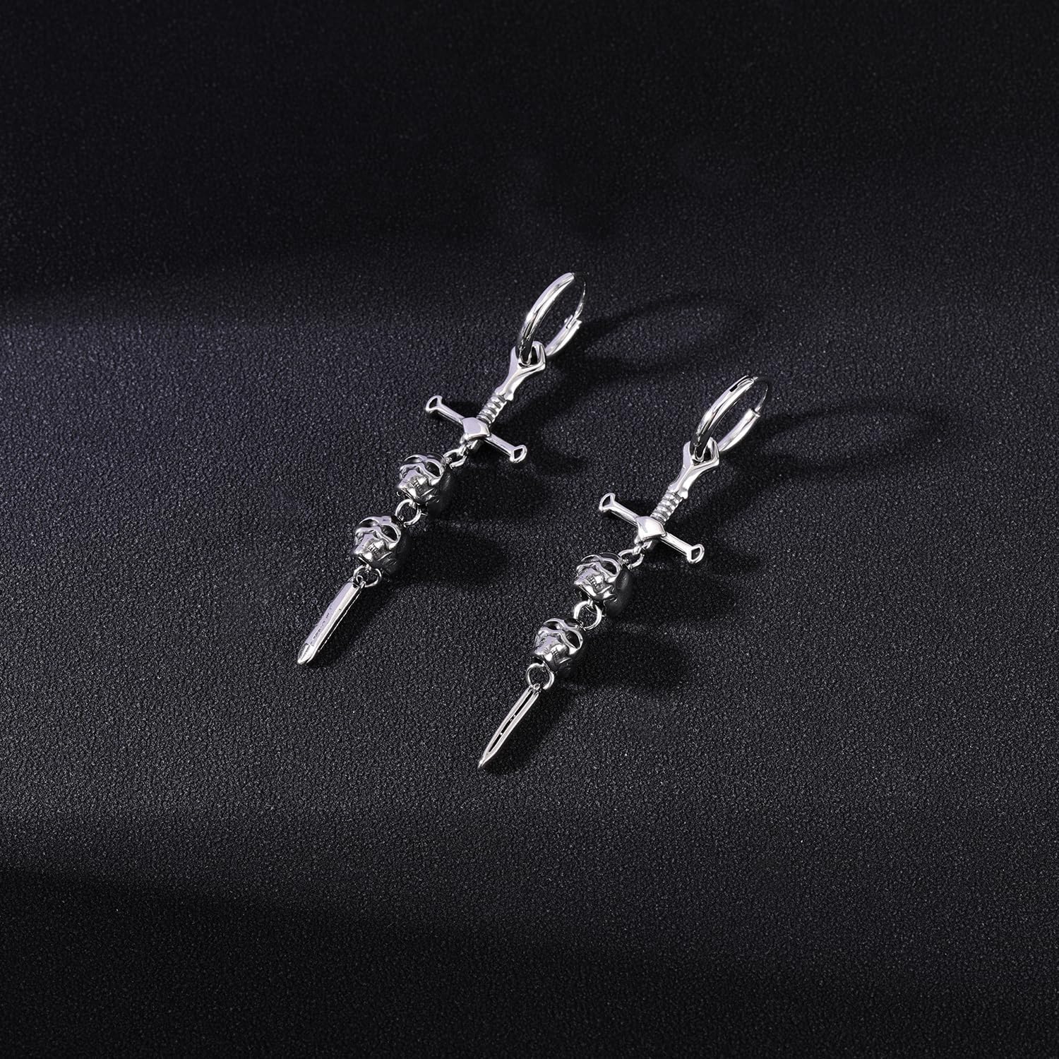 Gothic Dragon Sword Skull Scorpion Octopus Snake Alien Facehugger Stud Earrings Ear Cuff Retro Punk Rock Earrings for Men Women Stainless Steel Dangle Drop Earrings Jewelry Gifts