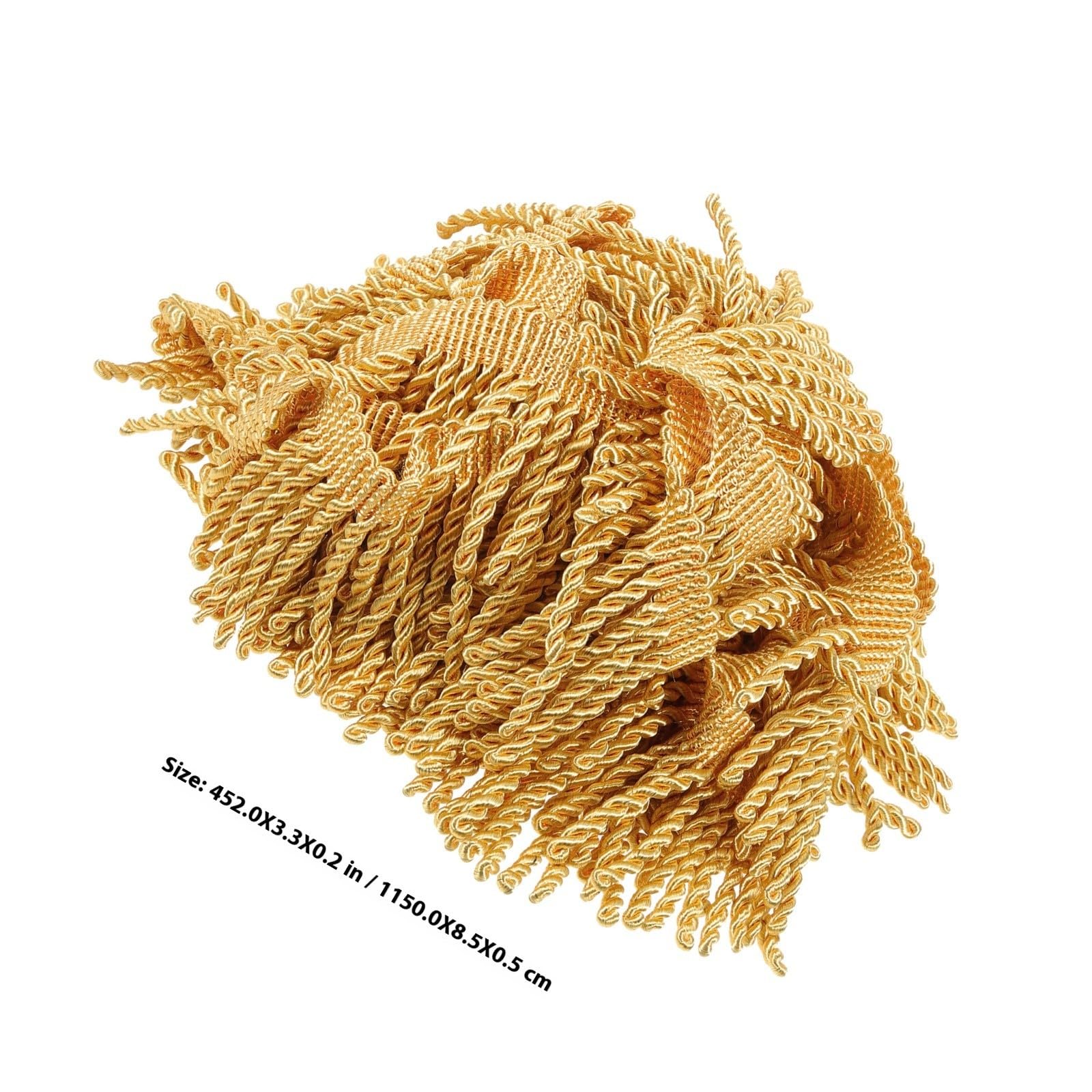 Große Goldene Quastenfransen aus Polyester für Selbstgemacht Dekoration und Vorhangherstellung Praktische und Zuschneidbare Randborte für Kissen und Sofakissen