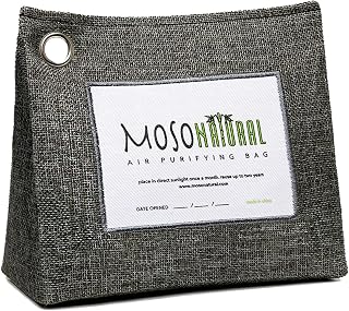Moso Natural Air Purifying Bag Large 600g (21oz) A Premium Scent Free Bamboo Charcoal Odor Absorber. Kitchen, Bedroom, Basement, Large Room. Luxury Stand Up Design. Two Year Lifespan.