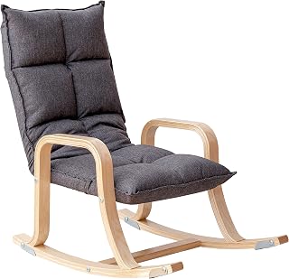Swegrow Kids Sensory Rocking Chair - 2-in-1 Rocker & Stationary for Toddlers, Sturdy Wood Frame, Soft Washable Cover, Gray Playroom Essential