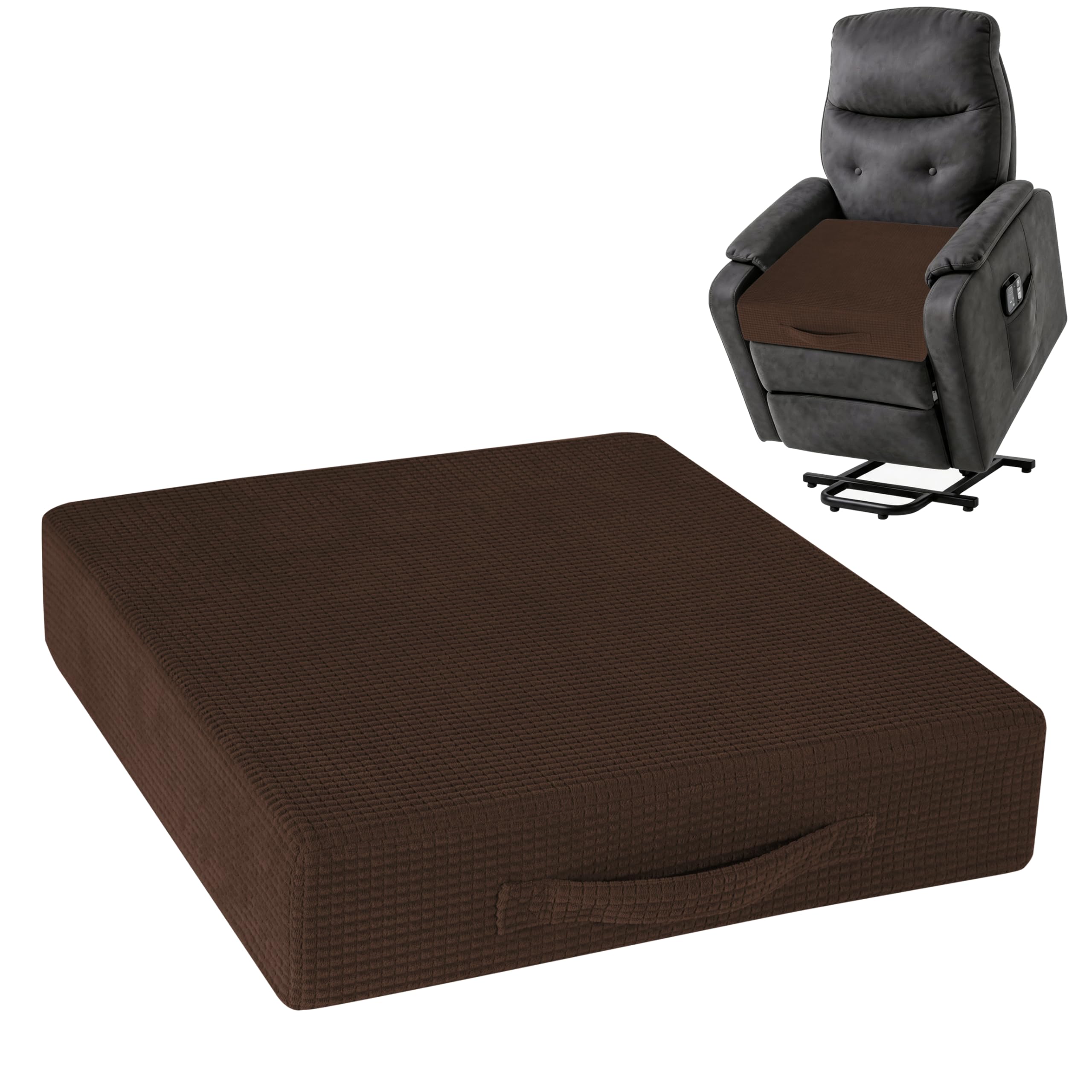 AddGrace High Density Armchair Booster Cushion 50x50x10cm Brown — image 1