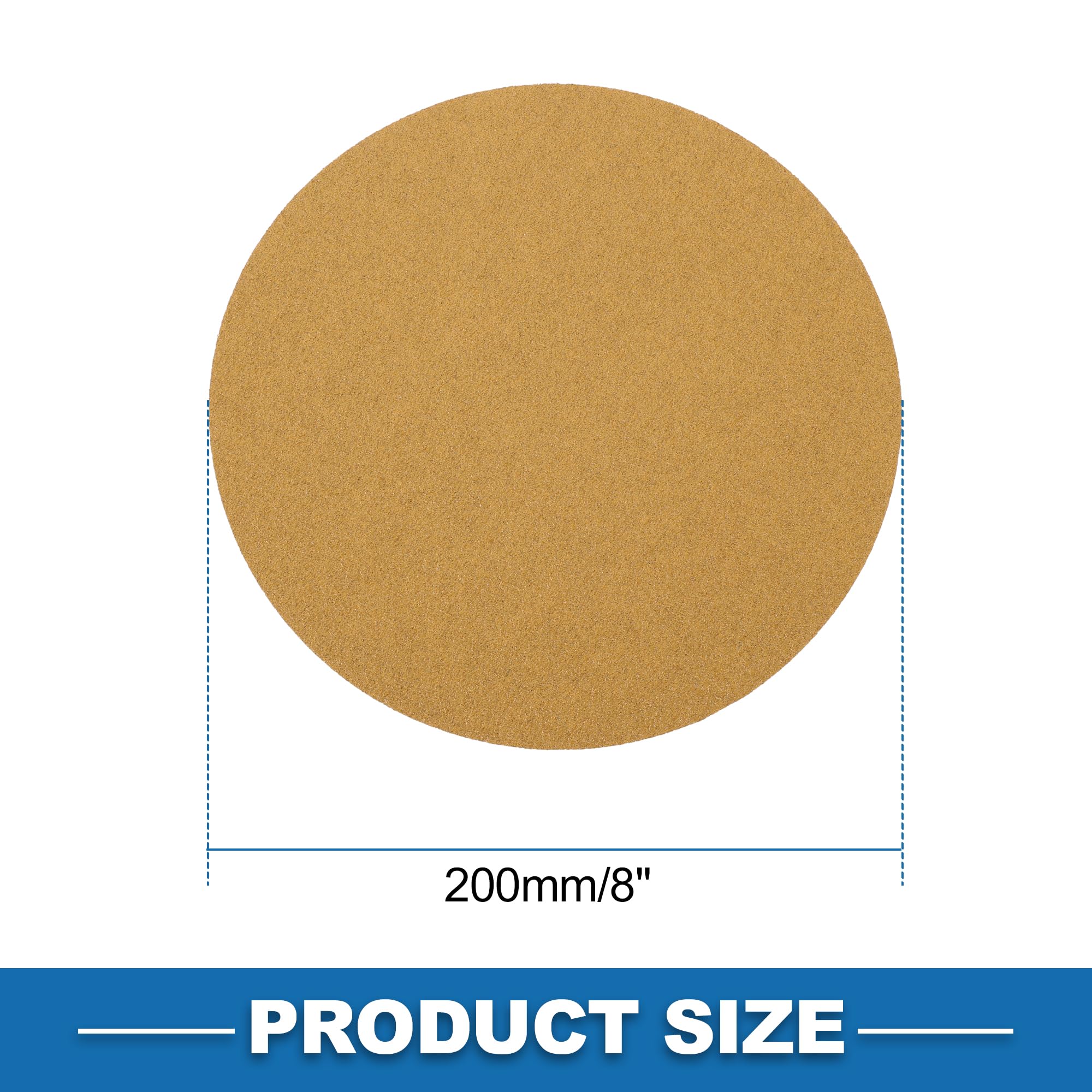 A ABSOPRO Sanding Discs 8 Inch 60 Grit Round Hook and Loop Sandpaper Aluminum Oxide Yellow 25 Pcs, 200mm/8" - Image 4