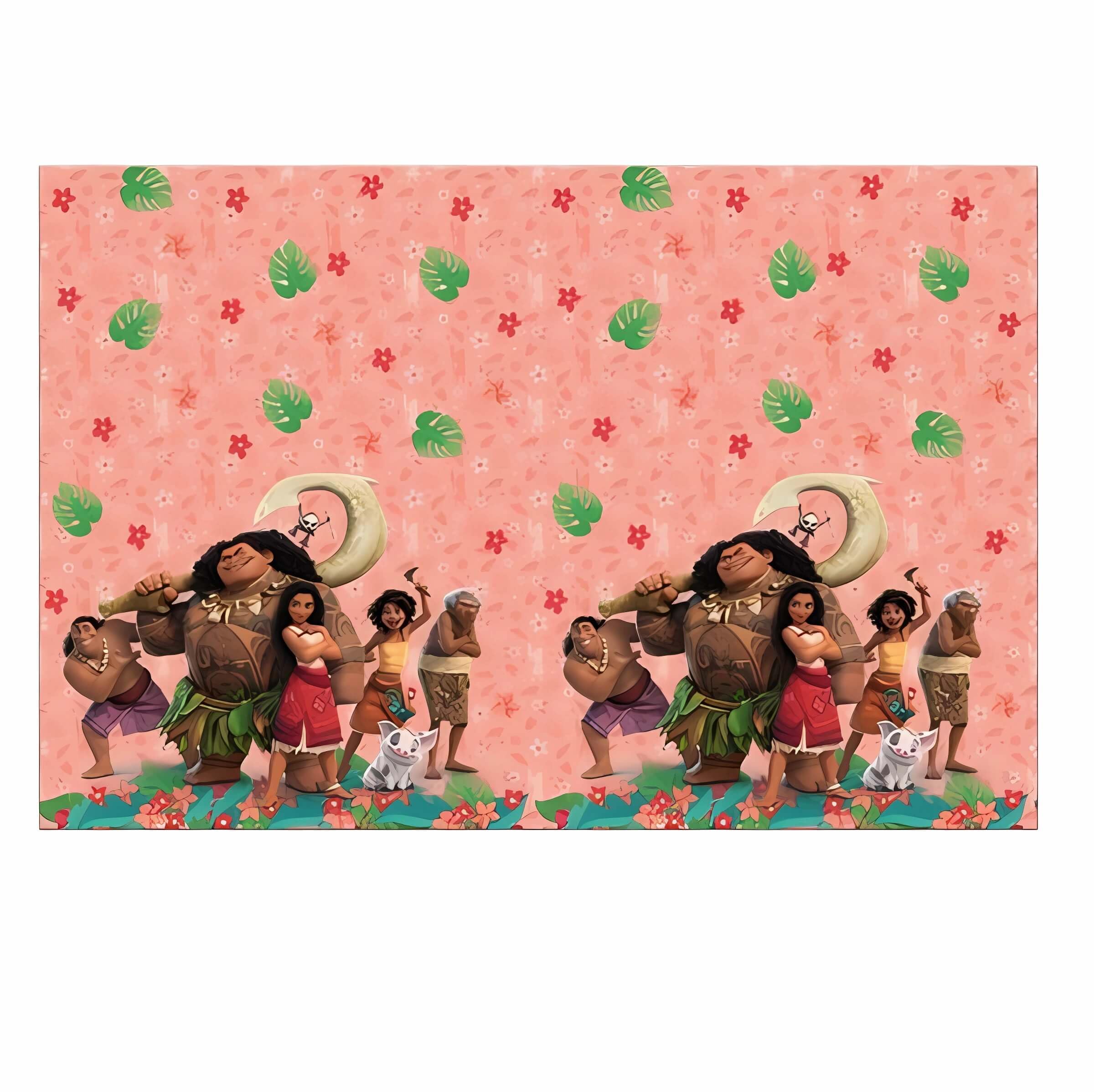 Moana Tablecloth as Decoration for Children's Birthday Parties and Themed Parties Size: 120 x 180 cm, Wipe-Clean, Reusable, Children's Birthday Party Table Cover