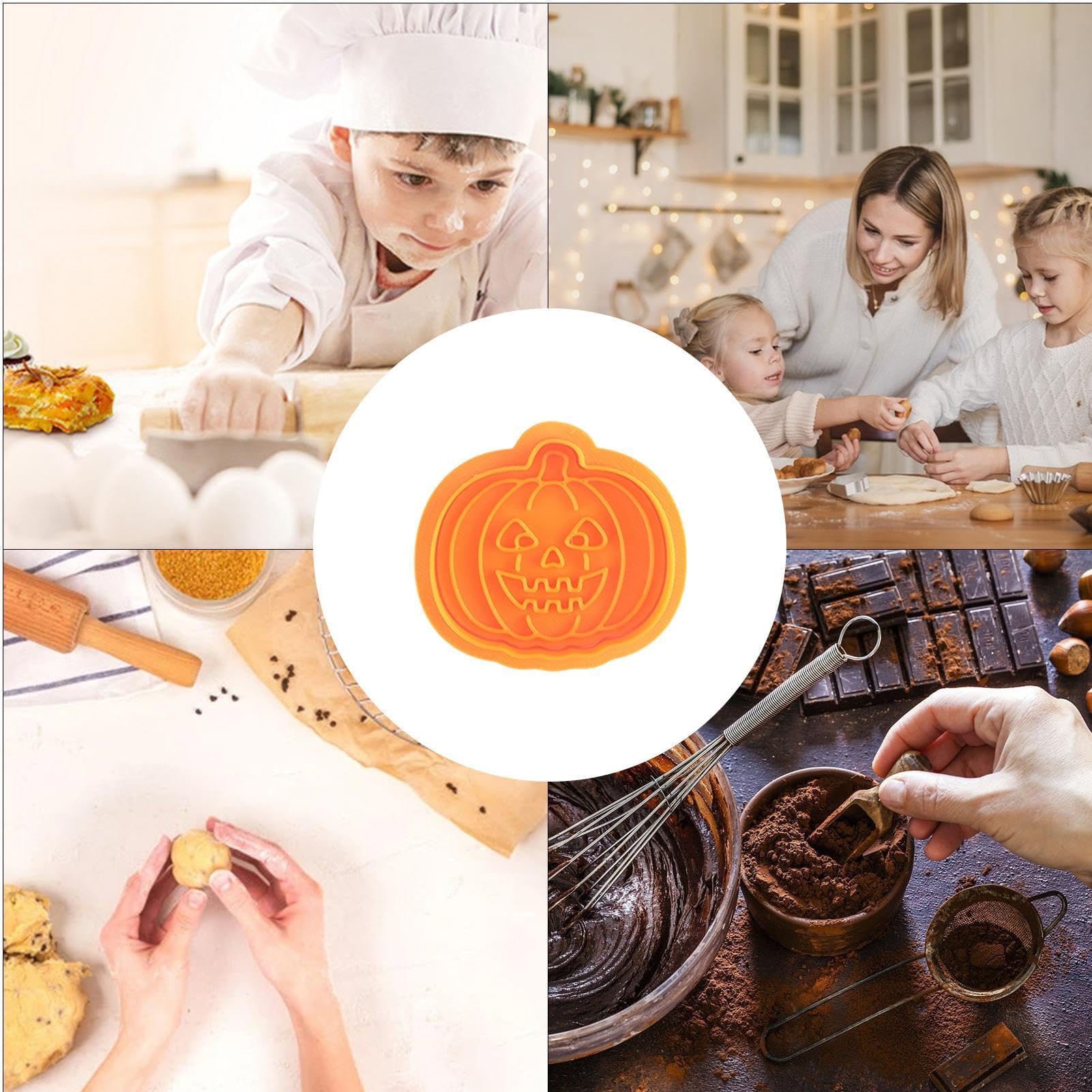 Piccole formine per biscotti di Halloween, riutilizzabili, in rilievo, per