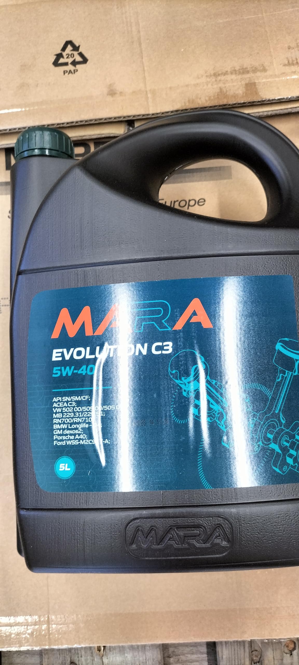 Olio motore sintetico per motori Diesel e Benzina MARA EVOLUTION C3 5w40 tanica da 5 Litri