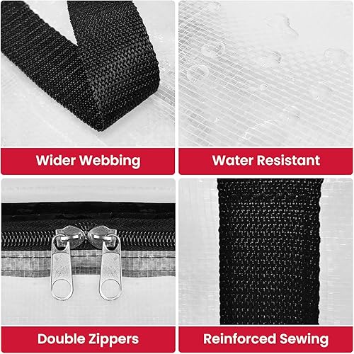 Miniatura 2 de Bolsas de mudanza transparentes resistentes extra grandes, suministros de mudanza con asa reforzada y doble cremallera, bolsas de almacenamiento