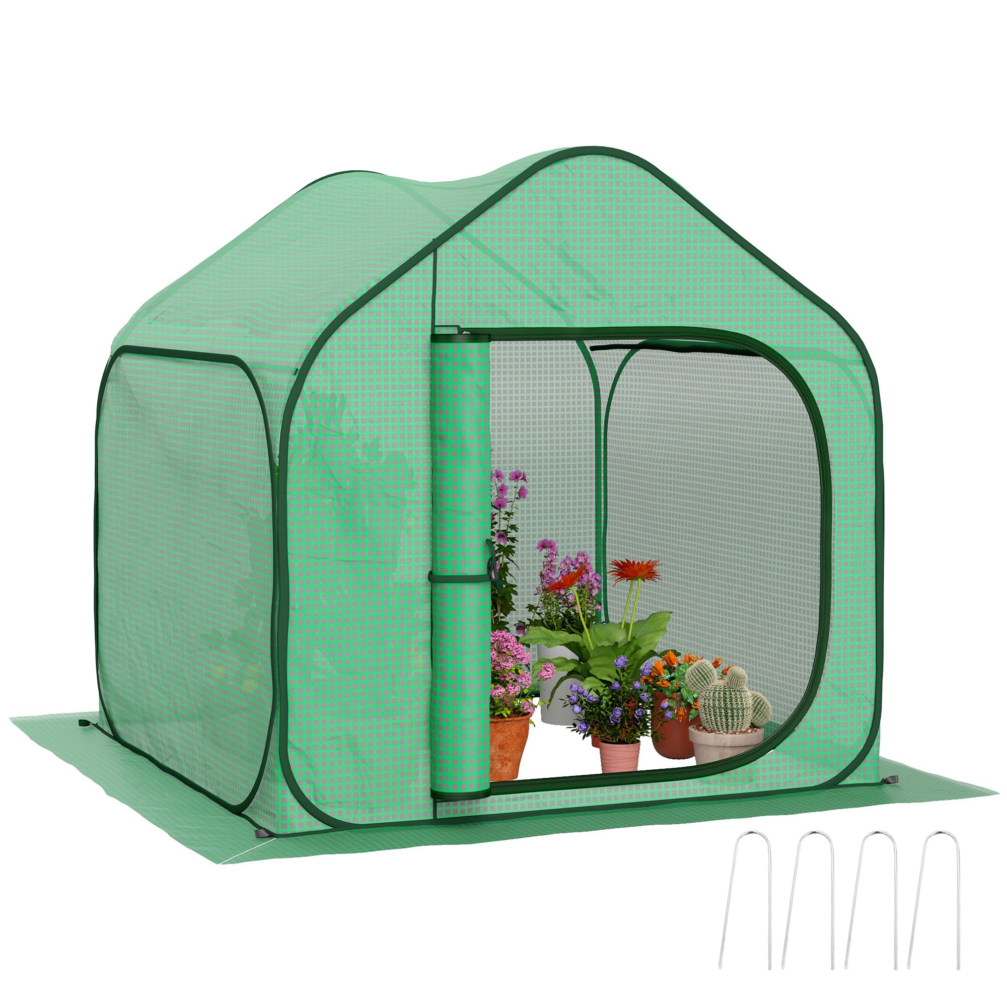 Outsunny Mini Pop Up Greenhouse with Reinforced PE Cover