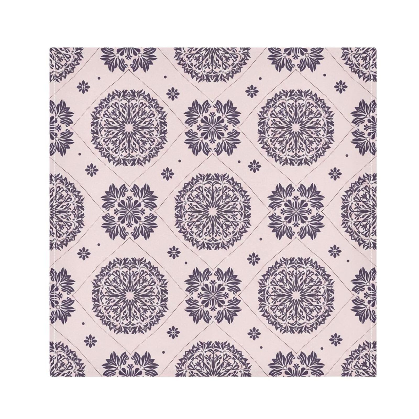 Ttgoth Mandala Tile Cloth Napkin Set of 6 Washable & Reusable Dinner Napkins for Dining Table, Banquets, Wedding, Party, 50x50 cm