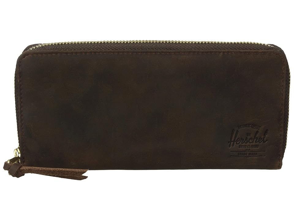 Herschel Supply Co. Avenue with Zipper Leather (Nubuck Leather) Wallet Handbags, Brown
