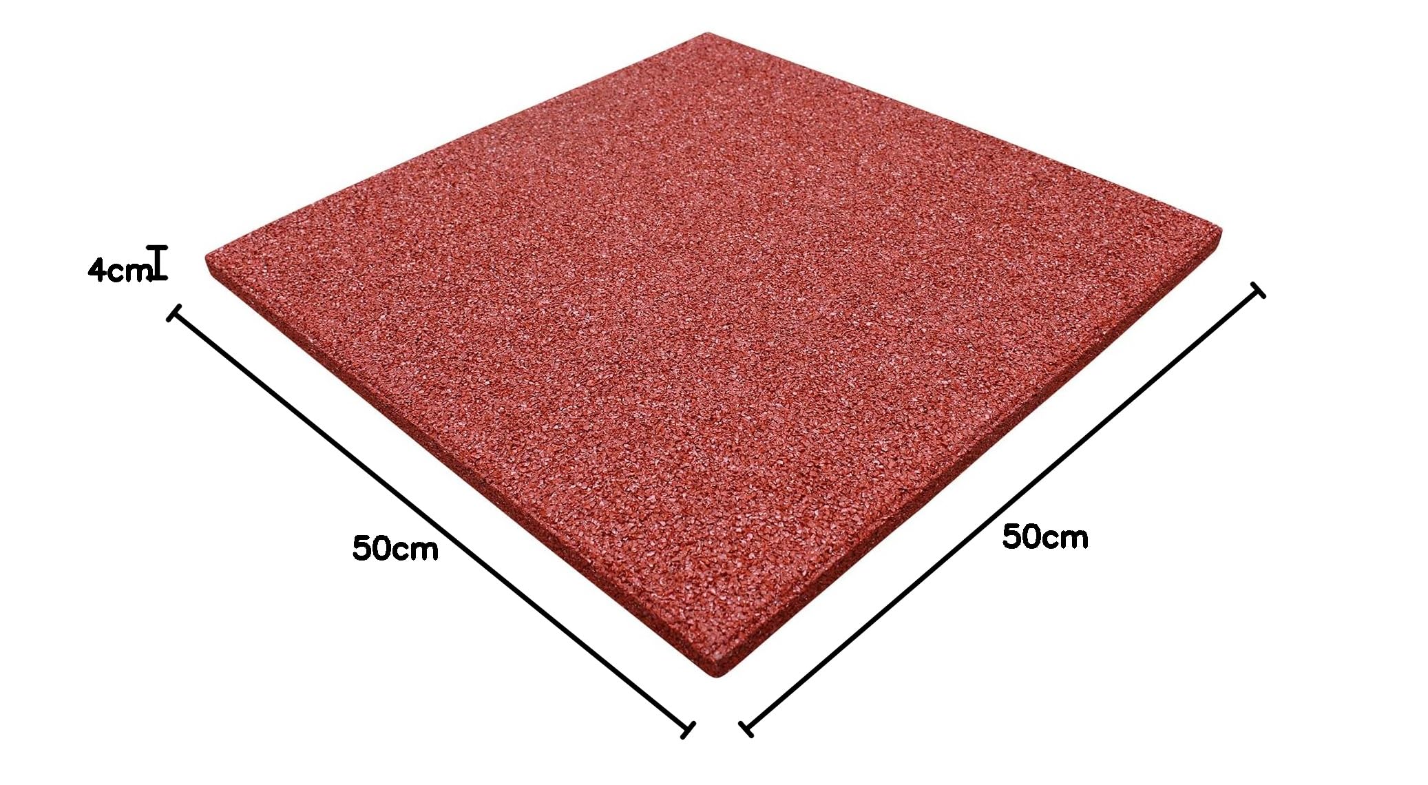 6x Fallschutzmatten 50x50x4cm Rot Fallschutzmatten Fitness Workout Outdoor Garten Yoga Rutsche