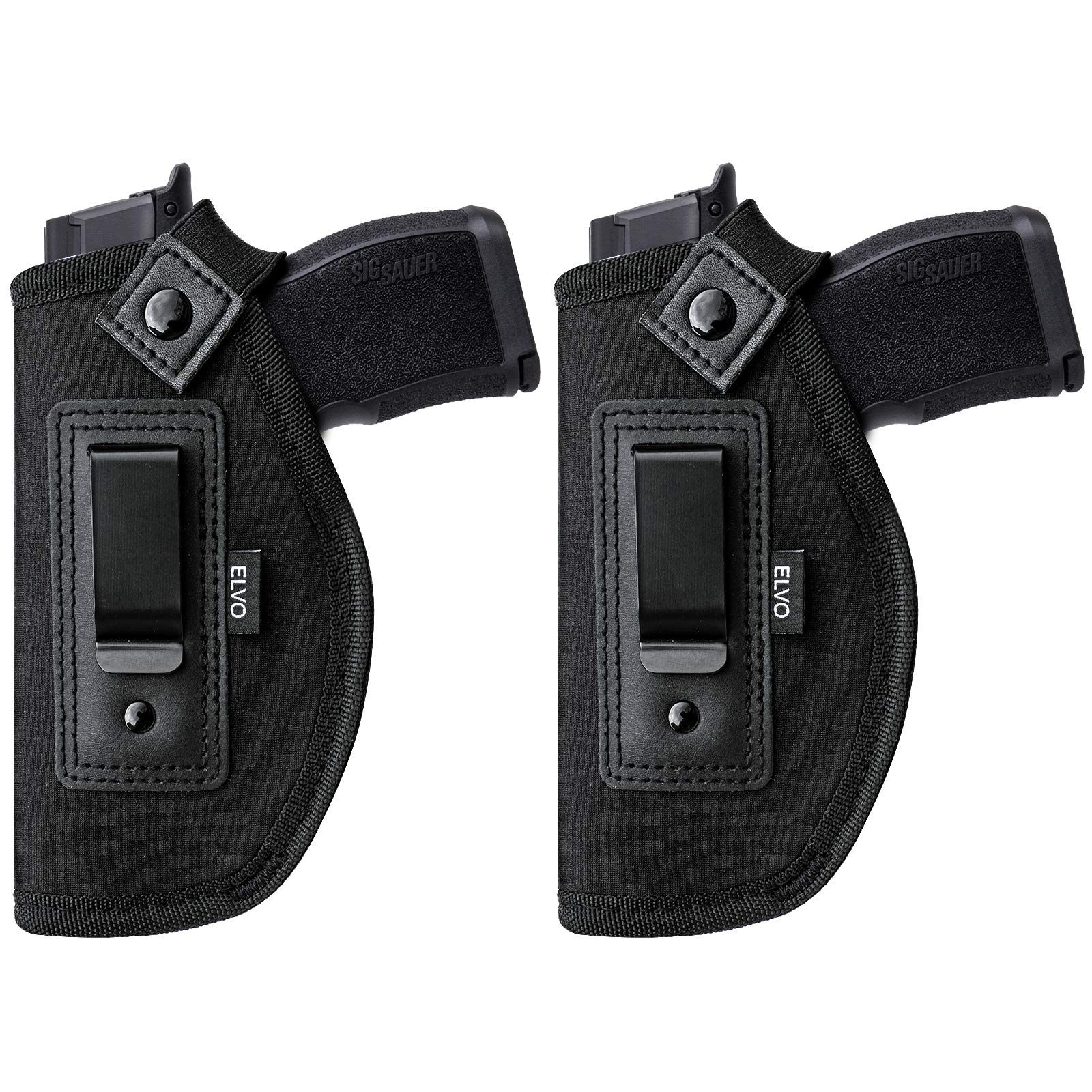 2 Pack Universal IWB Gun Holster for Concealed Carry, Inside The Waistband Pistols Holsters, Fits All Firearms S&W M&P Shield 9/40 Taurus PT111 G2 Sig Sauer P320 Glock 17 19 26 27 42 43