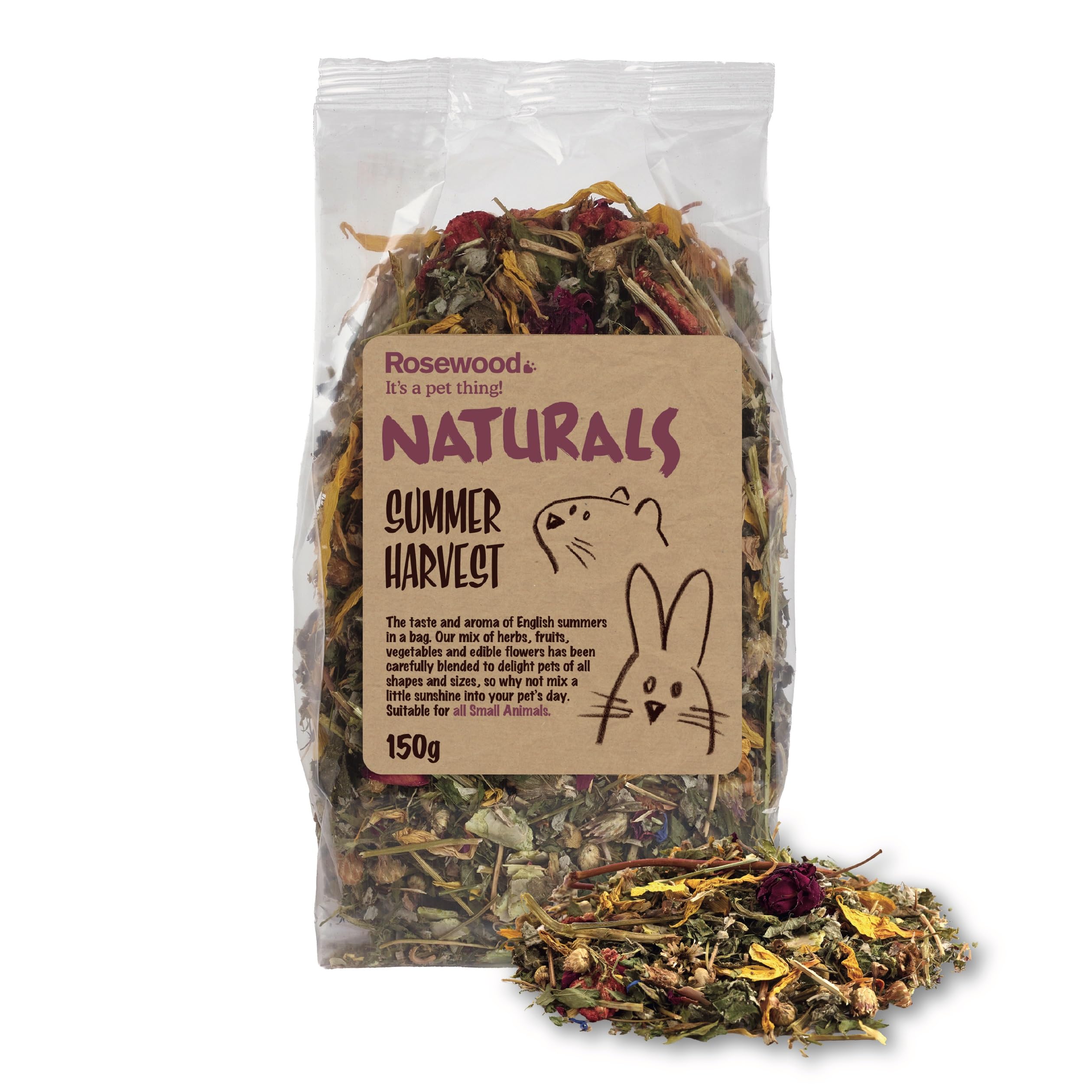 Rosewood Naturals Summer Harvest Salad Small Animal Treat, 150G