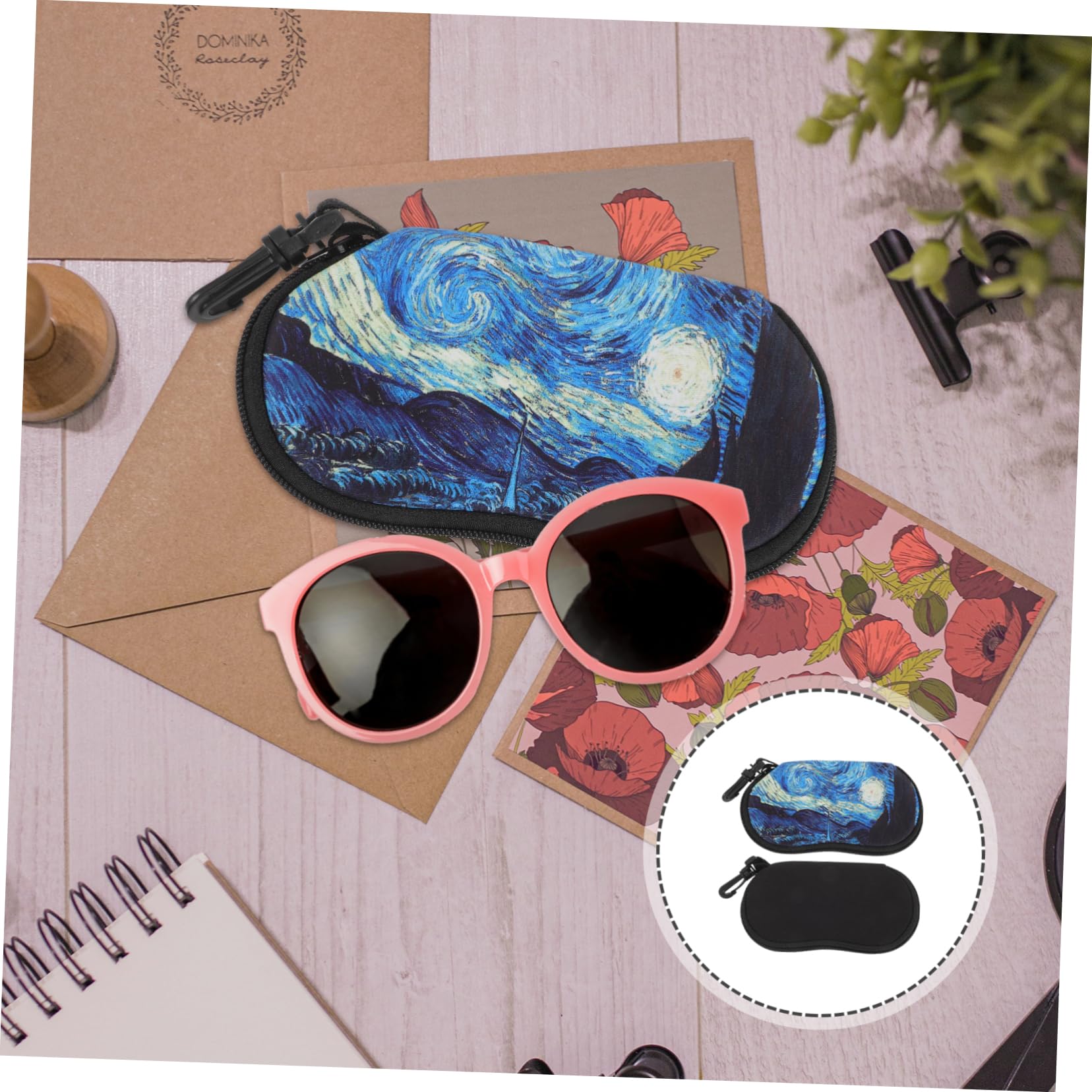 Healeved Estuche Portátil Con Cremallera Para Gafas Estuche Para Gafas Estuche Para Gafas De Sol Organizador Polarizado Estuche De Viaje Para Gafas De Lectura Para Mujeres Adultas