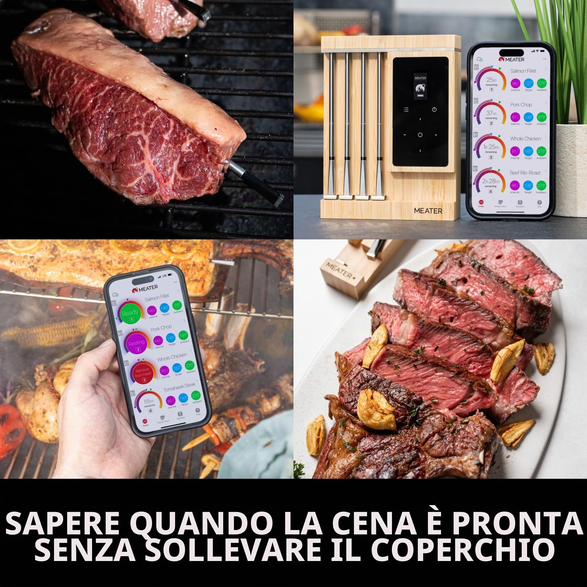 MEATER Pro XL [Novità]: Il termometro per carne wireless intelligente con quattro sonde avanzate | Sensori Multisensore | BBQ, forno, barbecue, affumicatore, friggitrice ad aria calda, friggitrice