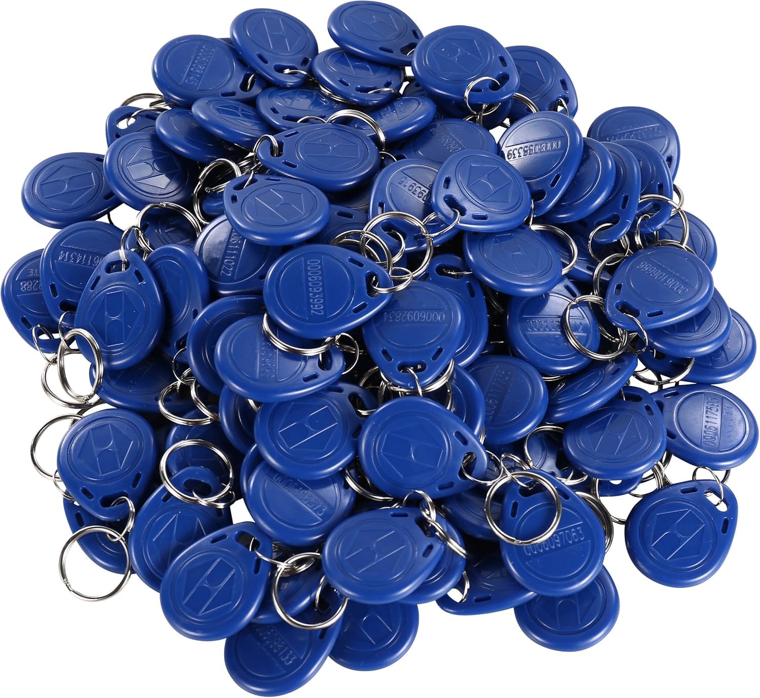 UHPPOTE Proximité Em 125KHz RFID Id Card Tag Token Key Chain Keyfob Lecture seule Couleur Bleu (100 Pack)