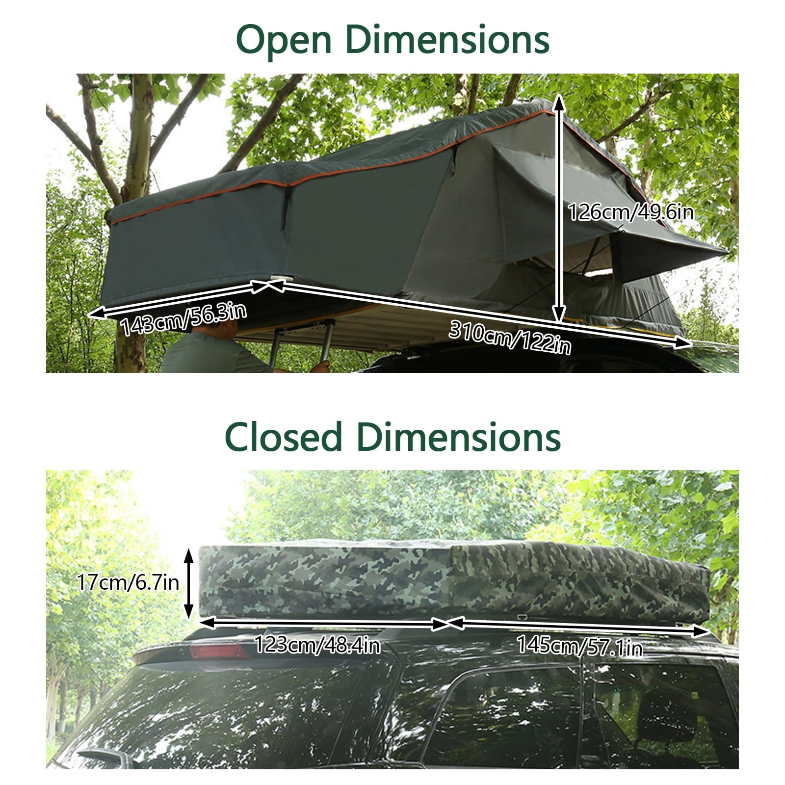 Tenda Da Tetto Soft Shell Con Scaletta Telescopica, Tenda Da Tetto Facile Da Montare, Per Campeggio In Auto, SUV E Camion, 3-5 Persone