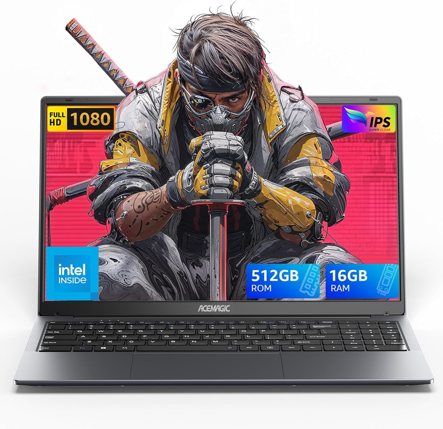KAIGERR Laptop, 15.6" Laptop Computer, Intel Quad-Core Processor Windows 11 Laptop, 16GB DDR4 512GB SSD, Up to 2TB,180° Open Angle, Metal Shell, WiFi, USB3.2, Type C