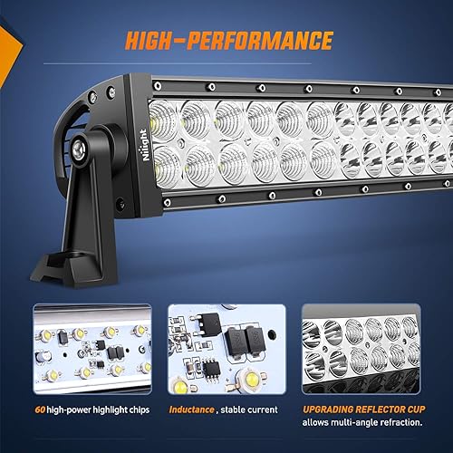 Miniatura 3 de Nilight - 70004C-A LED Light Bar 32 Inch 180W Spot Flood Combo LED Driving Lamp Off Road Lights LED Work Light Boat Jeep Lamp2 Years Warranty