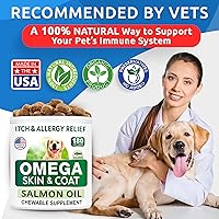 Vista 5 de BARK&SPARK Omega 3 para perros - 360 golosinas de aceite de pescado para la muda de pelo de perro, alergia cutánea, alivio de la picazón