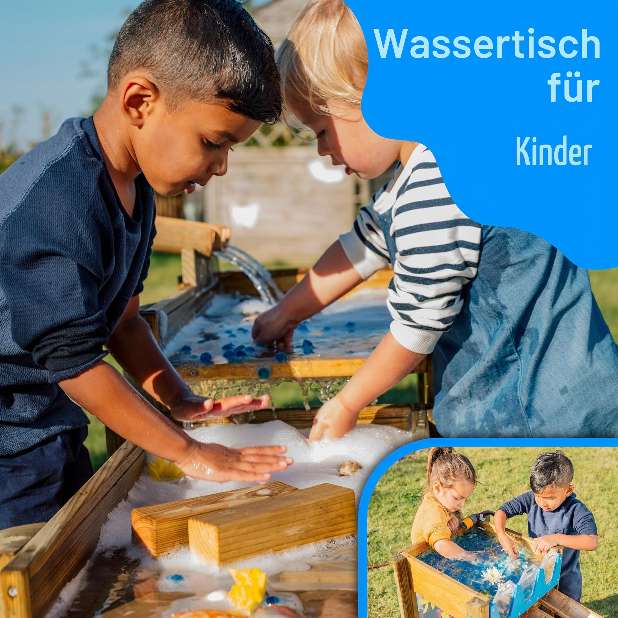 Plum Discovery Forest Water Run I Holz Wasserlauf für Kinder I Modulare Wasserrinnen-Bahn für den Garten I Gartenspielzeug ab 3 Jahren