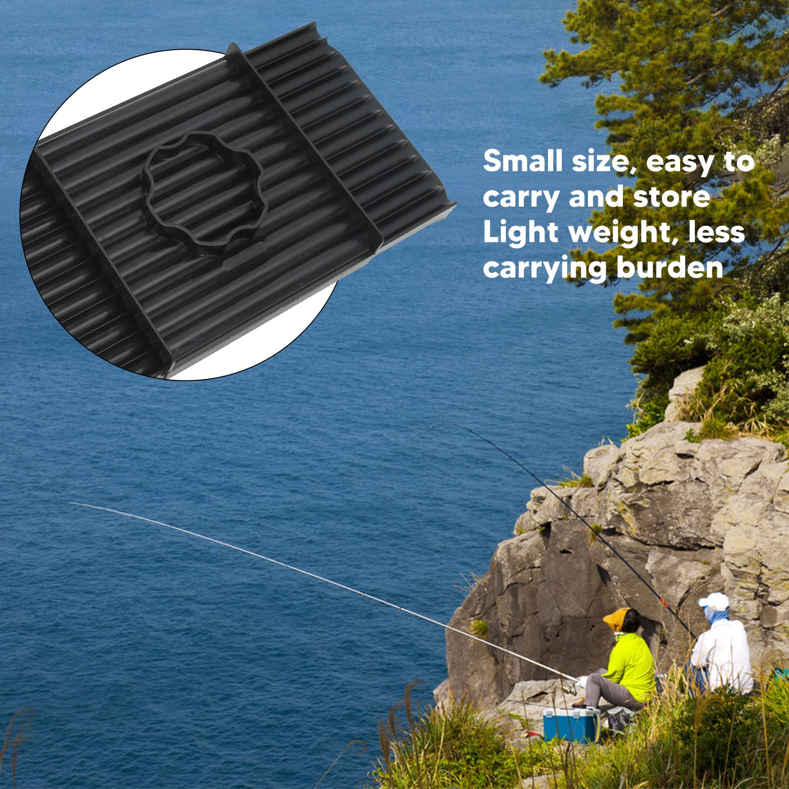 yaogohua Bait Rolling Plate ABS Plastic Black Portable Lightweigh Fishing Bait Roll Board for Outdoor Bait Saver Bait Rolling Plate Fishing Bait roll Board(16mm)