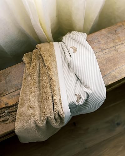 Miniatura 7 de Oilo Manta de bebé, parte trasera de felpilla de felpa suave de lujo y estampado de jersey de algodón turco, doble capa, 30 x 40 pulgadas, borde de