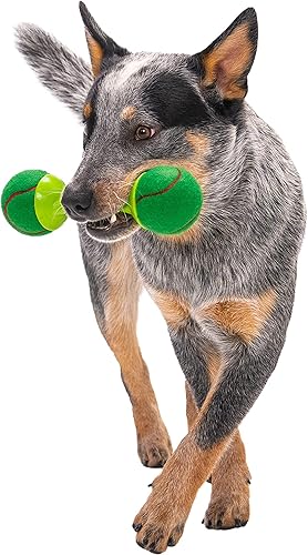 Miniatura 3 de goDog Holiday Collection goBone - Pelota de tenis de doble cara para perro, color verderojo, grande