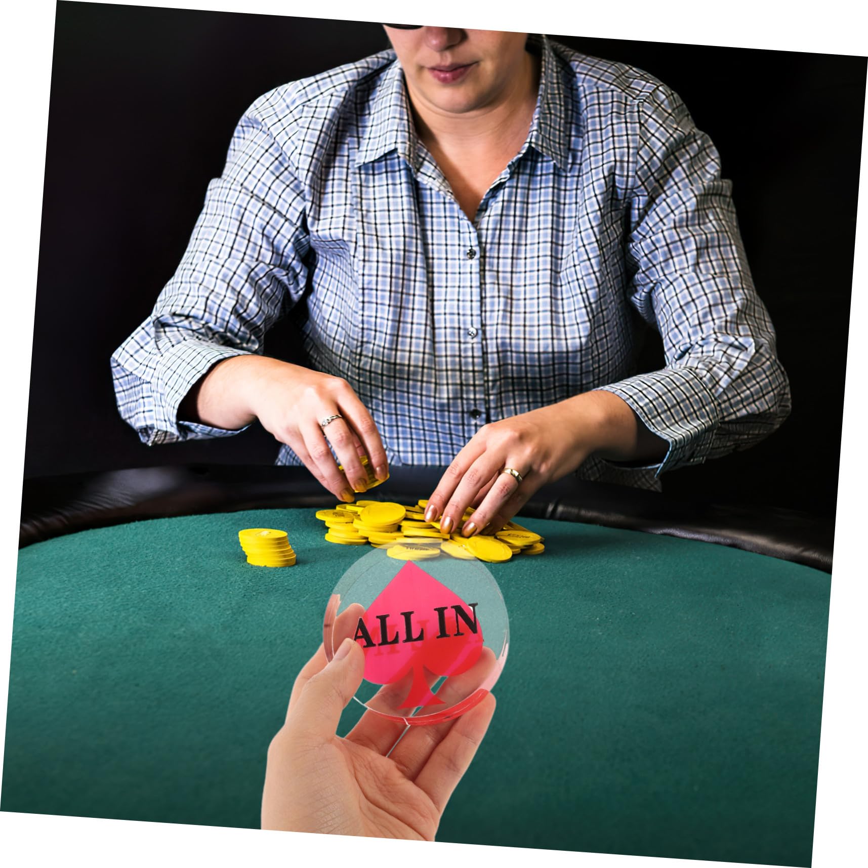 ibasenice 3pezzi Pulsante Mazziere Poker Acrilico Doppio Con Design Elegante Accessorio Per Giochi Da Tavolo Per e Serate Di Gioco Indoor Outdoor