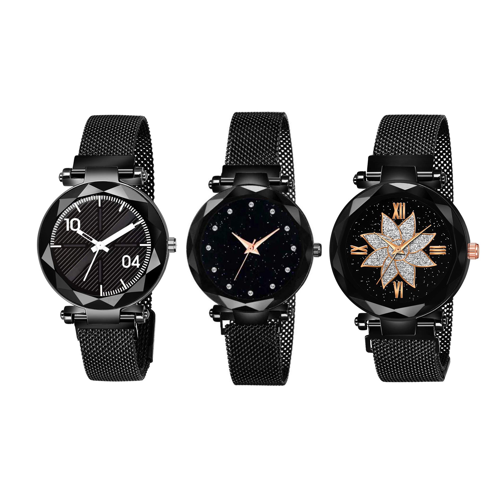 The Shopoholic Analogue Black Dial Magnetic Belt Watches for Girls & Women Watch Combo Pack-3(B-12-493-476) (B08MBY4CSX) Amazon Price History, Amazon Price Tracker