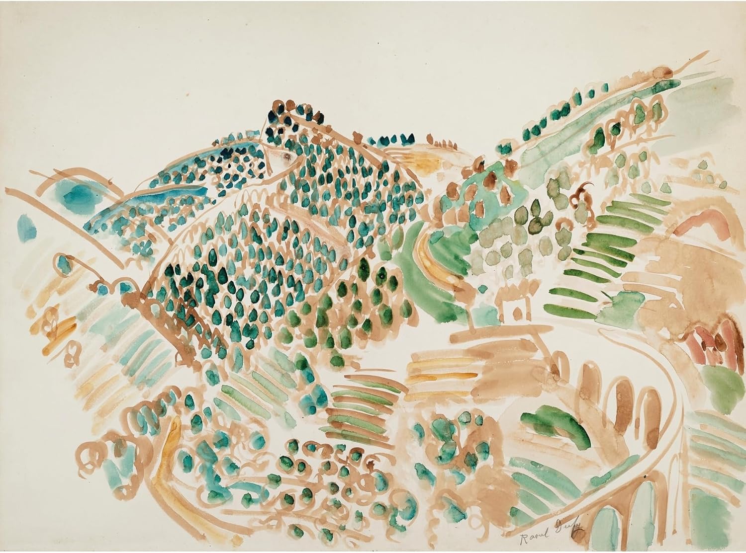 ArtDirect The Vence viaduct Unframed Art Print Giclee Poster by Raoul Dufy - Ready for Framing with Customization Sizes 10x7, 14x10, 20x15, 33x24, 48x35 and 60x44 inches
