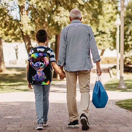 Miniatura 4 de UNCLE LIAO Mochila Kawaii de 3 piezas de 17 pulgadas para laptop con bolsa de viaje, caja de almuerzo, estuche para lápices para niños y niñas, foto