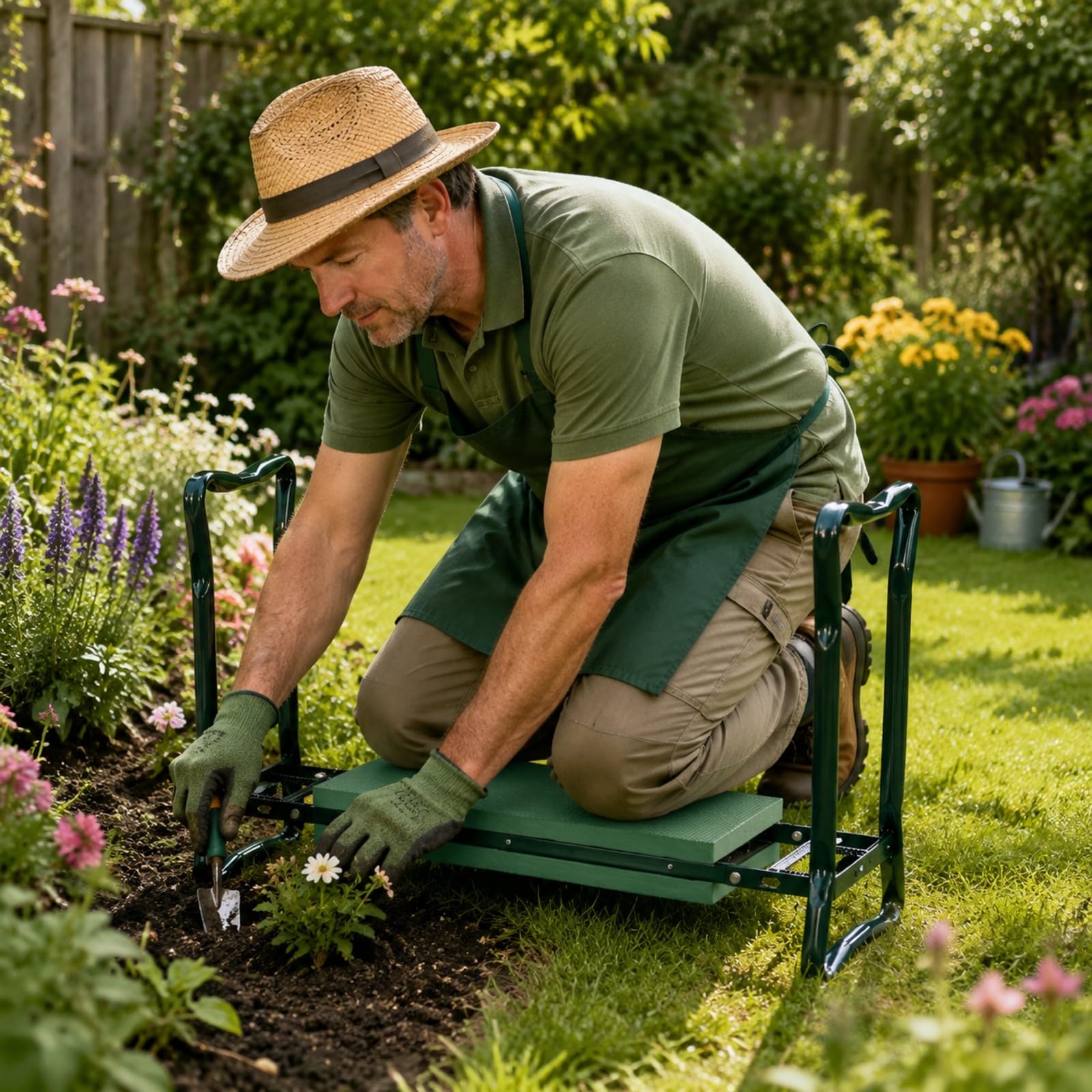 predolo Banco Arrodillador Plegable Cómodo | Portátil, Rodillera Jardín con Bolsa Herraas, Ligero, Banco Rodillas, para Exrior, Jardineros