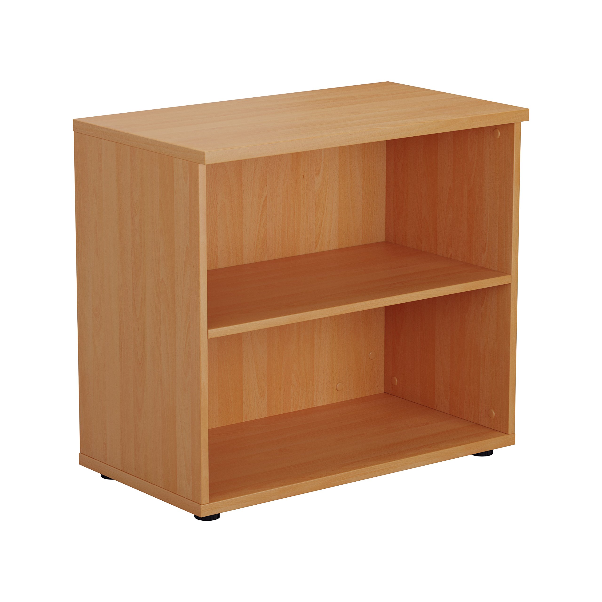 Office Hippo Heavy Duty Bookcase, Robust Book Case, Storage Unit with 1 Adjustable Shelf & Adjustable Feet, Stable Home Office Furniture, Simple To Assemble - Beech
