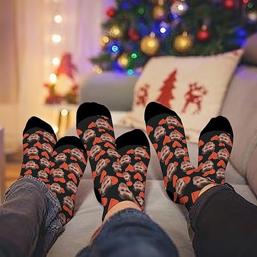 Miniatura 5 de D-Story Calcetines de cara personalizados, foto personalizada en calcetines, calcetines deportivos unisex para hombres y mujeres