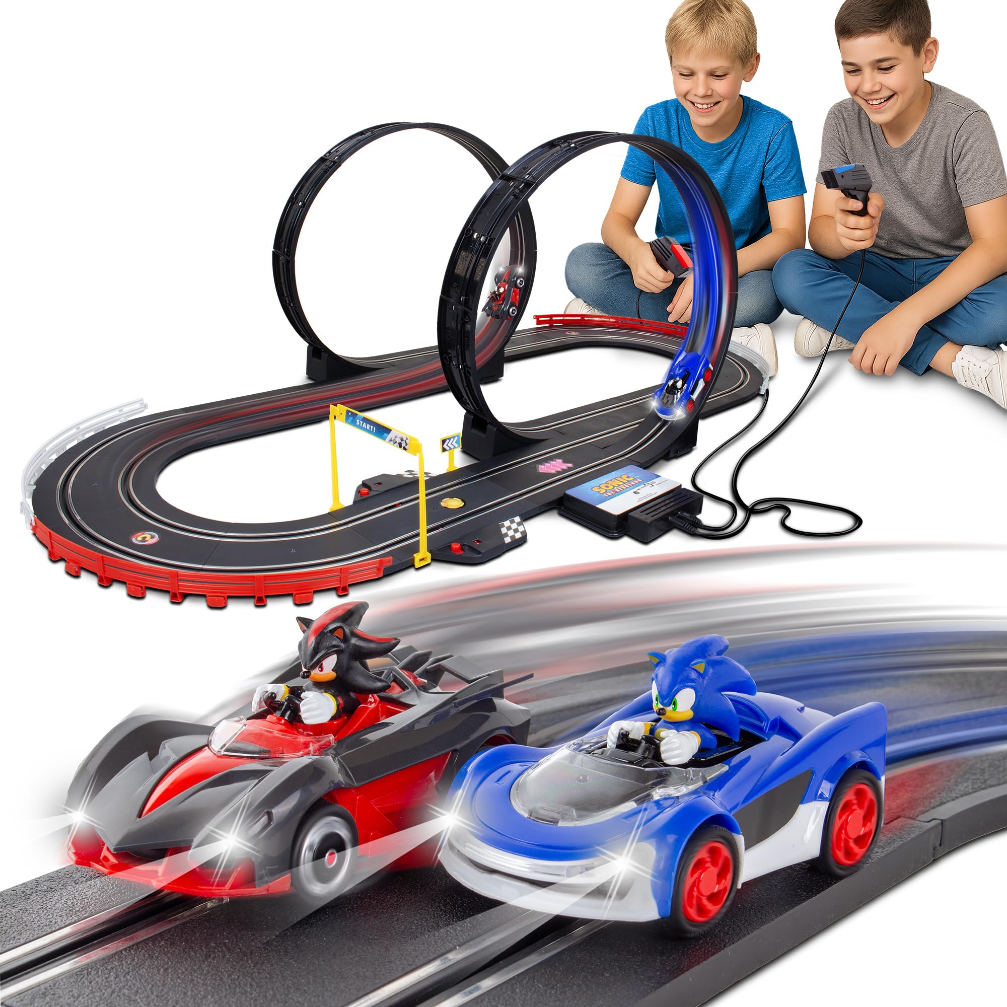 Amazon.com: NKOK Sonic Racing: CrossWorlds Slot Car Race Track Set