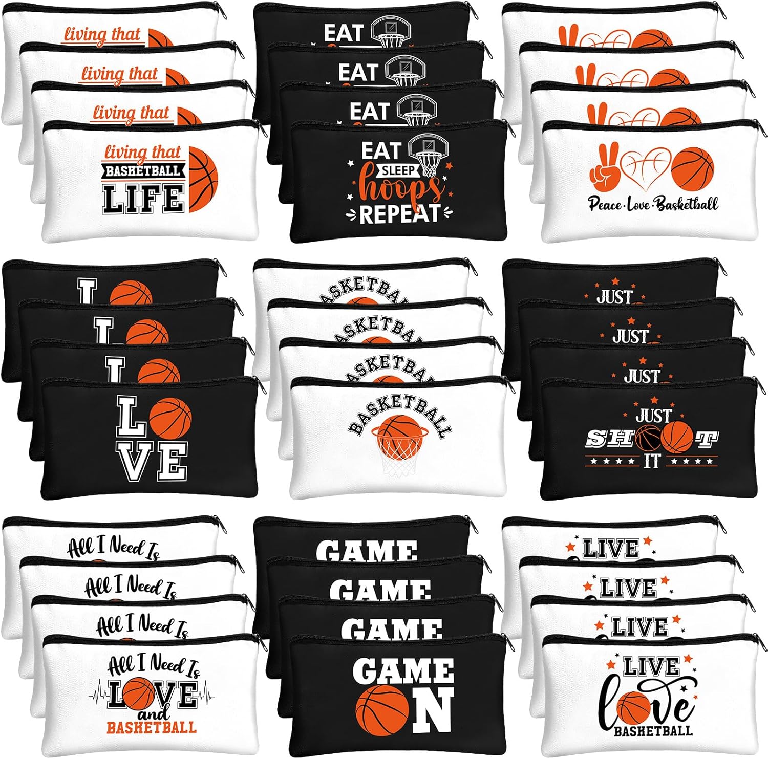 Locmeo 36 Pcs Basketball Gifts Travel Makeup Bags for Women