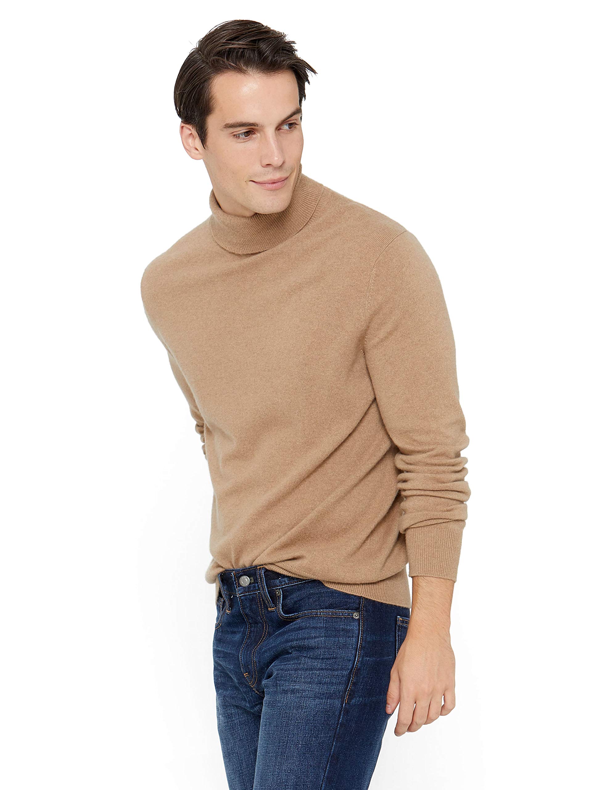 State CashmereMen's Essential Turtleneck Sweater 100% Pure Cashmere Classic  Long Sleeve Pullover
