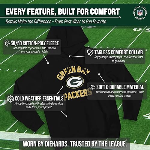 Miniatura 279 de Team Fan Apparel - Sudadera con capucha para adultos de NFL Gameday, mezcla de algodón y vellón de poliéster, abrígate y representa a tu