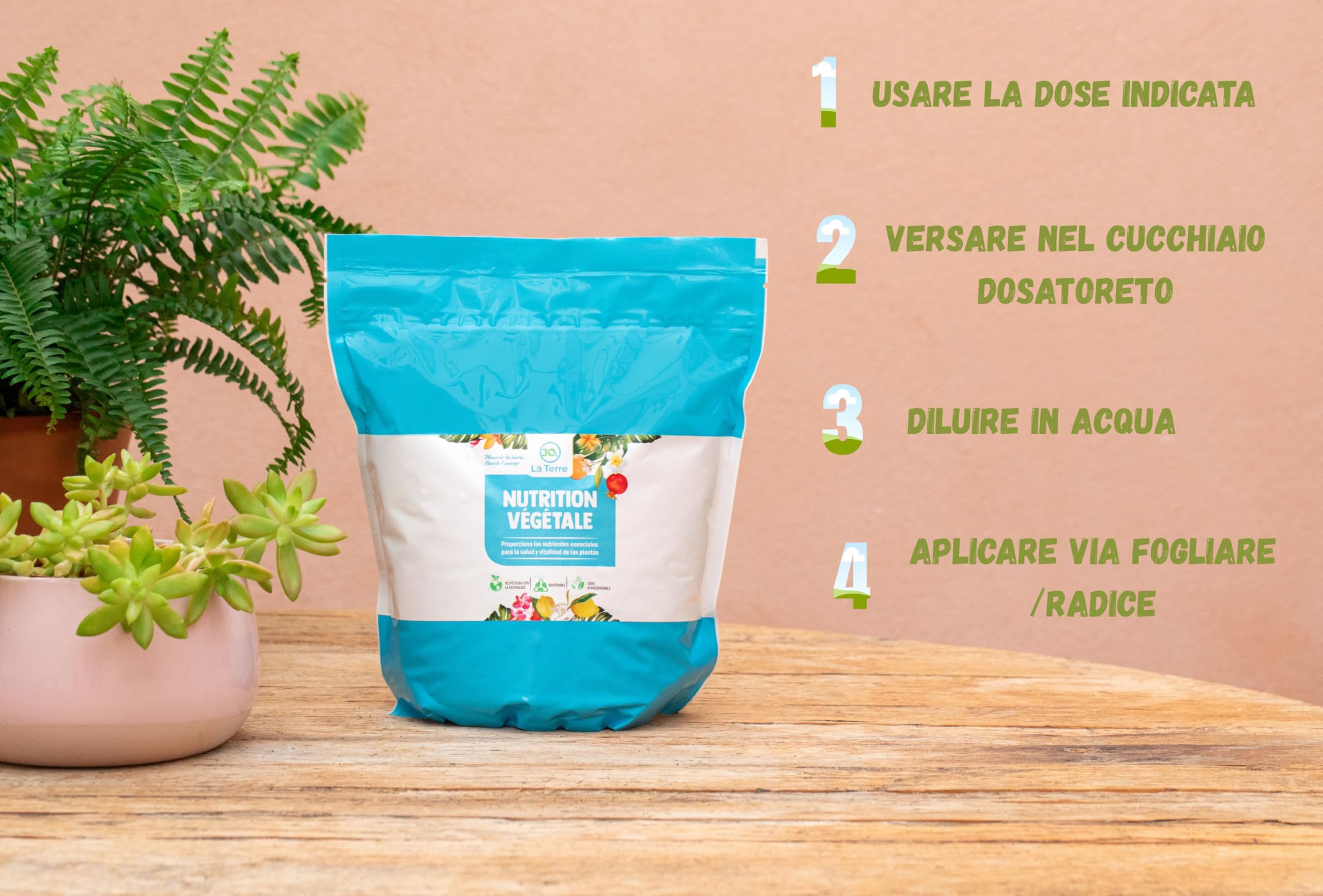 CHELATO DI FERRO 1 KG CON CHIUSURA ZIP E CUCCHIAIO DOSATORE rinverdente anticlorosi ferrica concime per piante correttore di ferro in polvere, 6% Fe-EDDHA, 4,8 (ORTHO-ORTHO)