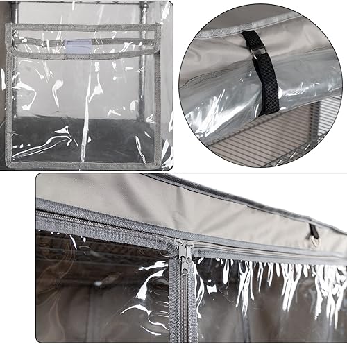 Miniatura 7 de YLOVAN Cubierta para estante de almacenamiento, estante de alambre, protector contra el polvo, se adapta a estantes de 48 pulgadas de largo x 19