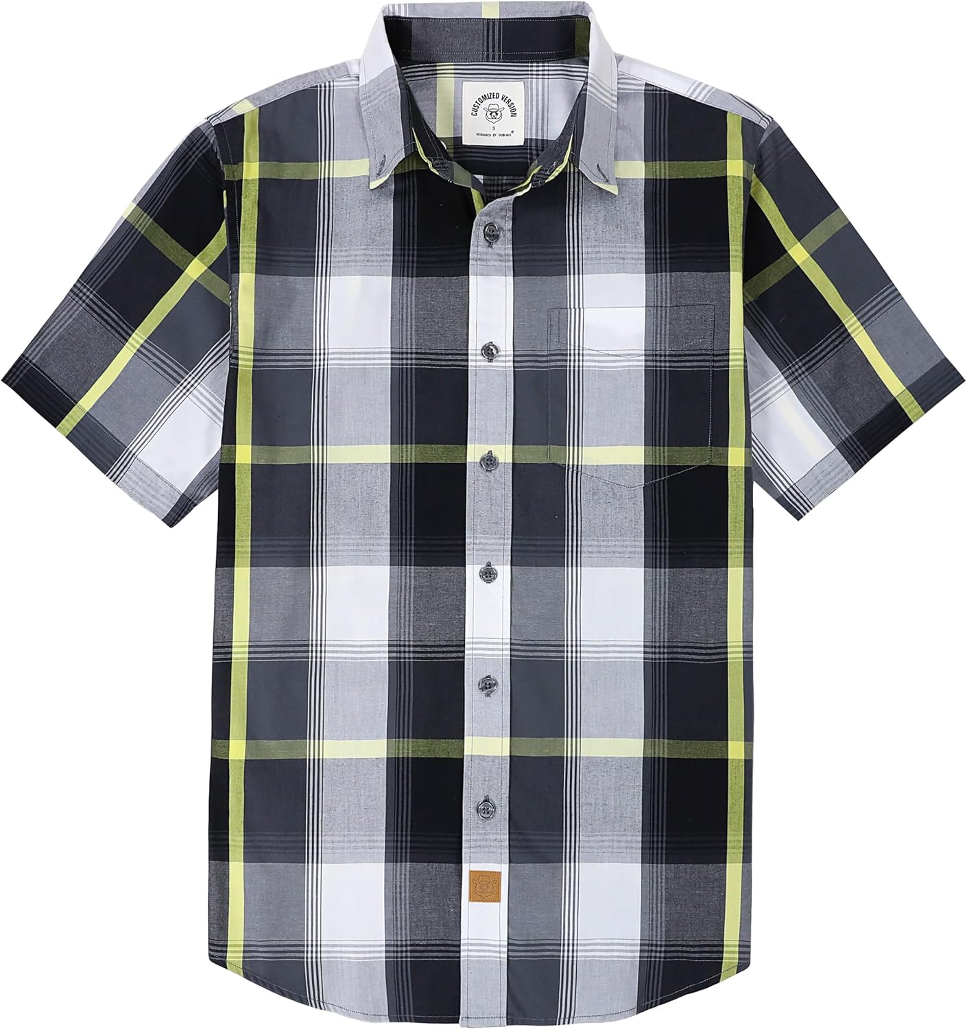 Dubinik® Mens Short Sleeve Button Down Shirts Soft Breathable Summer Vintage Regular Fit Lightweight Men's Casual Shirt