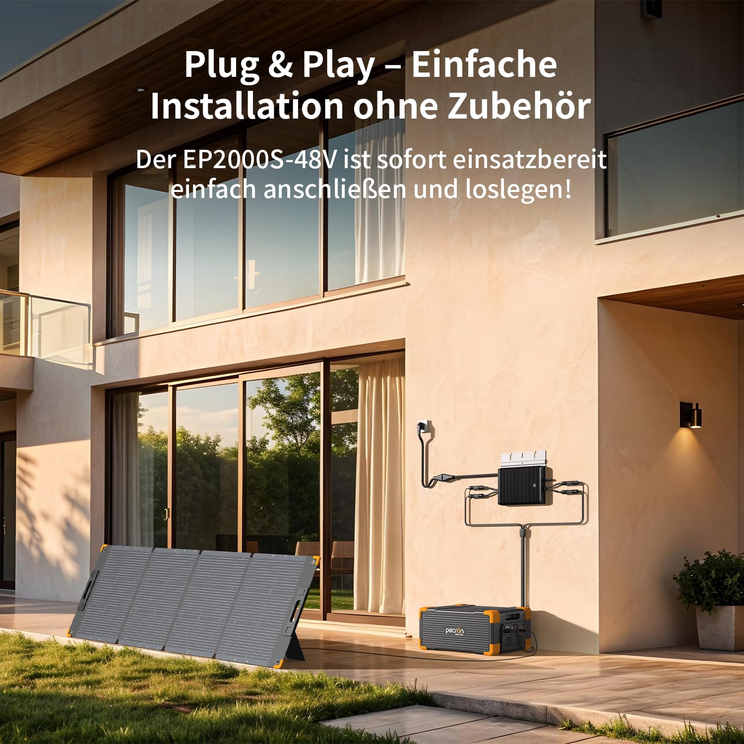 PECRON Balkonkraftwerk Mit Speicher 2.3kWh - LiFePO4 Solarakku