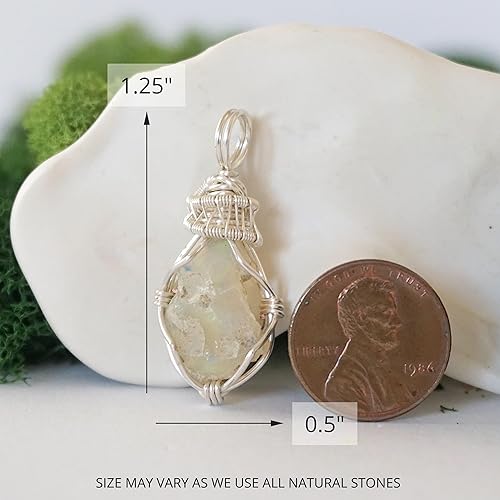 Miniatura 3 de Designs by Nature Gems Fire Opal Necklace Silver Plated 24 Inch Chain, October Birthstone Jewelry, Womens Crystal Necklace, Christmas Gifts Handmade