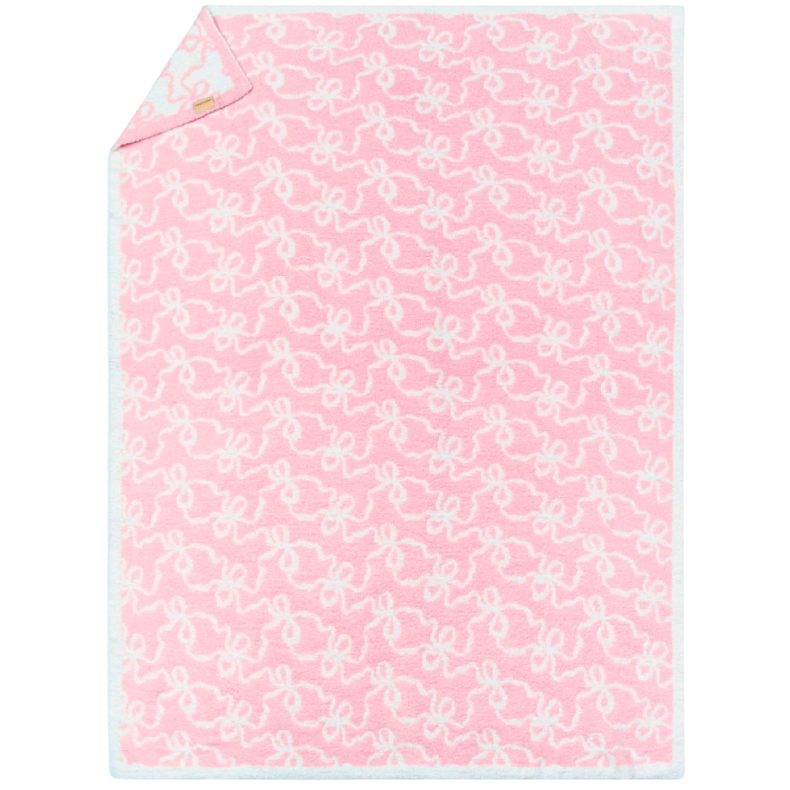 Bow Blanket Pink Bows Soft Throw Blanket Reversible Premium Cozy Fabric for Best Comfort - for Infant,Toddler,Newborn,Nursery,Girl,Throw,Crib,Stroller,Gift (Pink Bows Teddy, 50x60 in)
